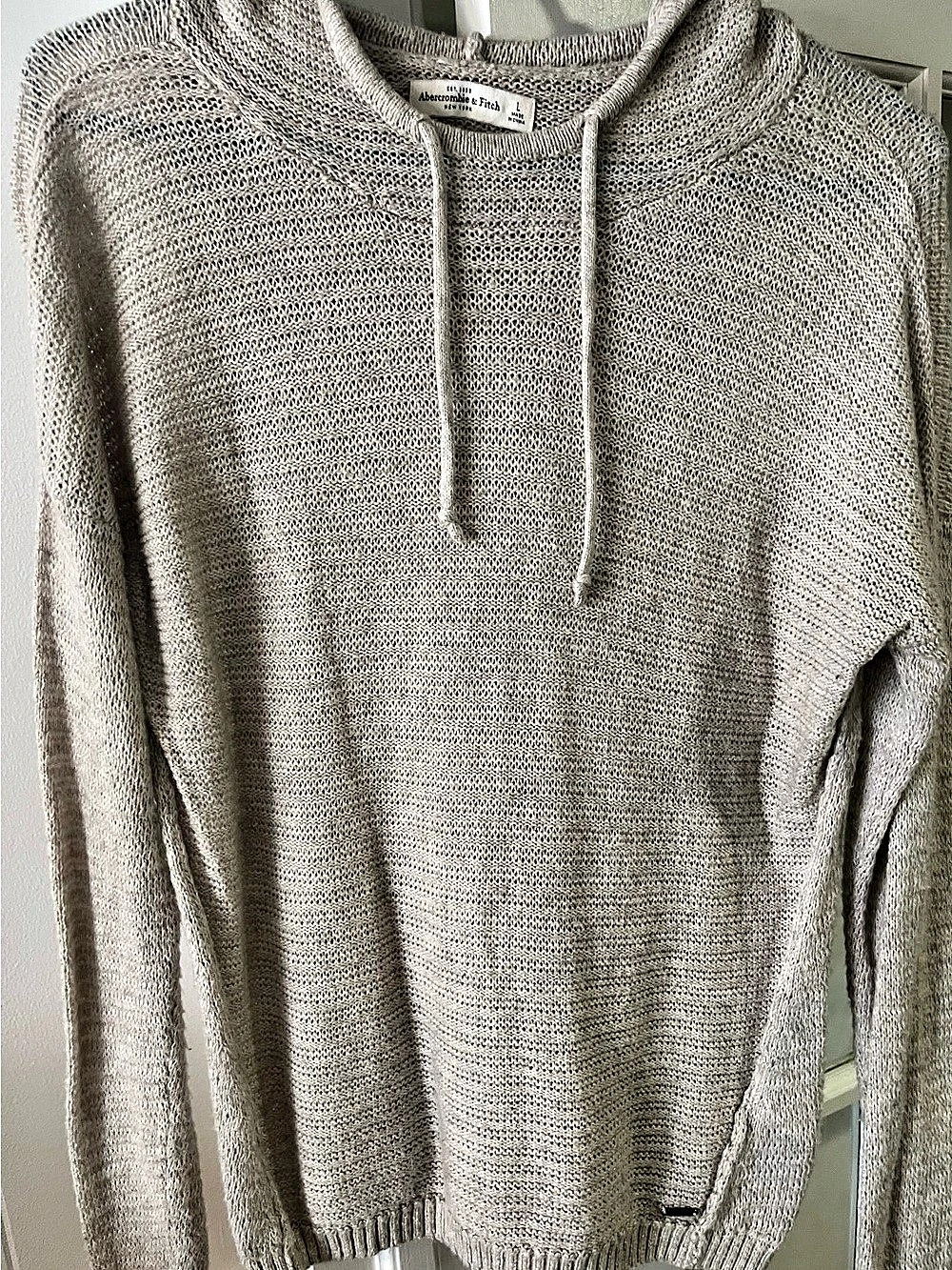 Abercrombie & Fitch Cowl Neck Sweater Hooded Cream Large